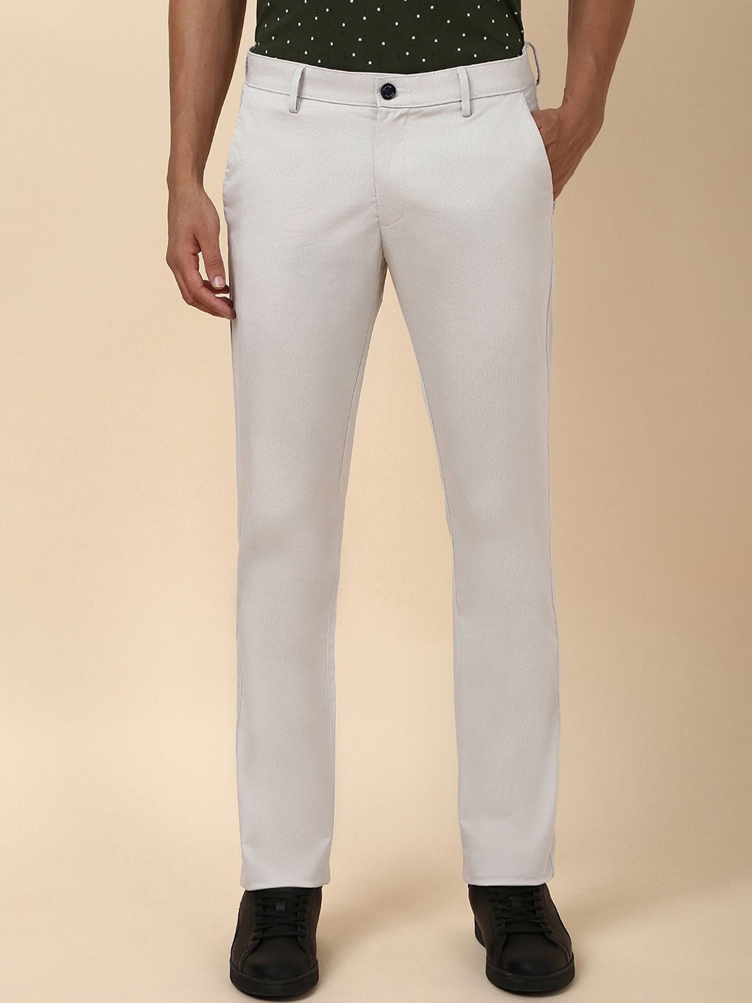 

Allen Solly Men Slim Fit Mid-Rise Flat-Front Trousers, Grey