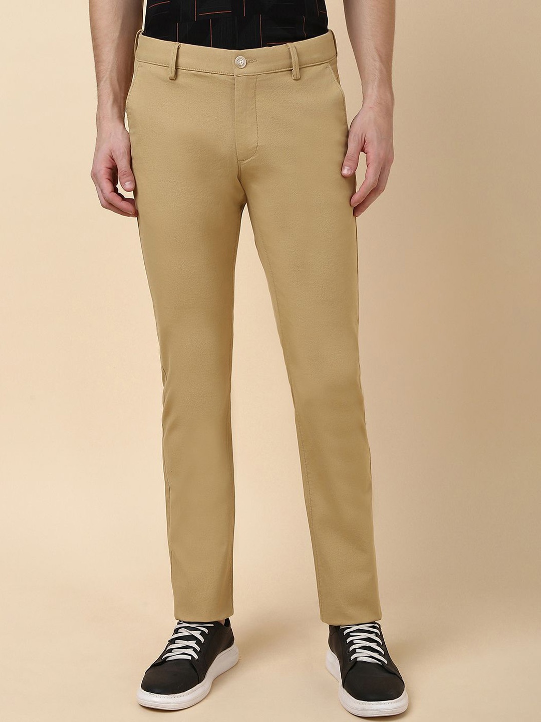 

Allen Solly Men Slim Fit Mid-Rise Chinos Trousers, Khaki