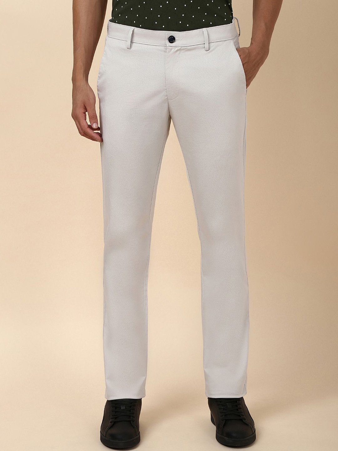 

Allen Solly Men Slim Fit Mid-Rise Flat-Front Trousers, Grey