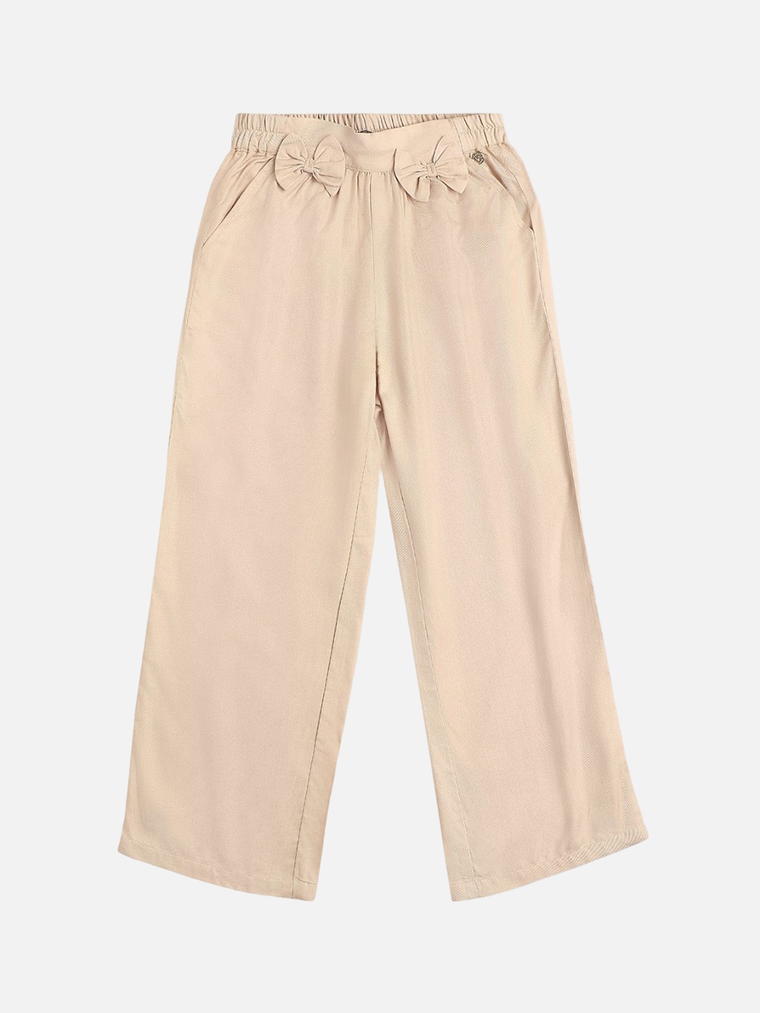 

Allen Solly Junior Girls Regular Fit Mid-Rise Pure Cotton Flat-Front Trousers, Beige