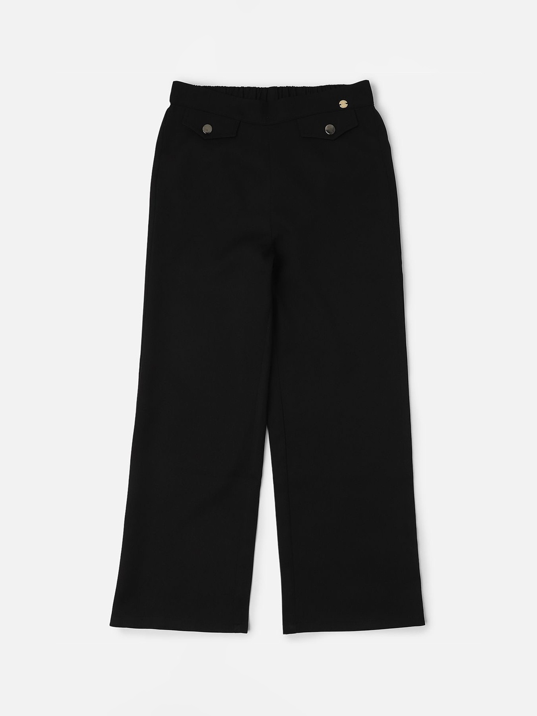 

Allen Solly Junior Girls Regular Fit Mid-Rise Cotton Flat-Front Trousers, Black