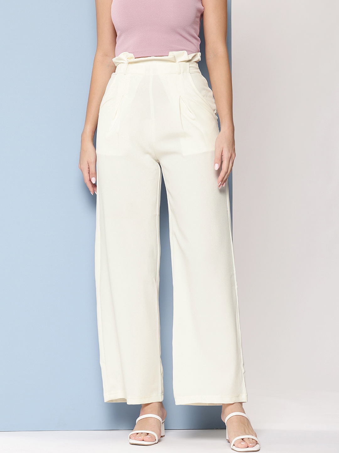 

Chemistry Women Regular Fit Trousers, White