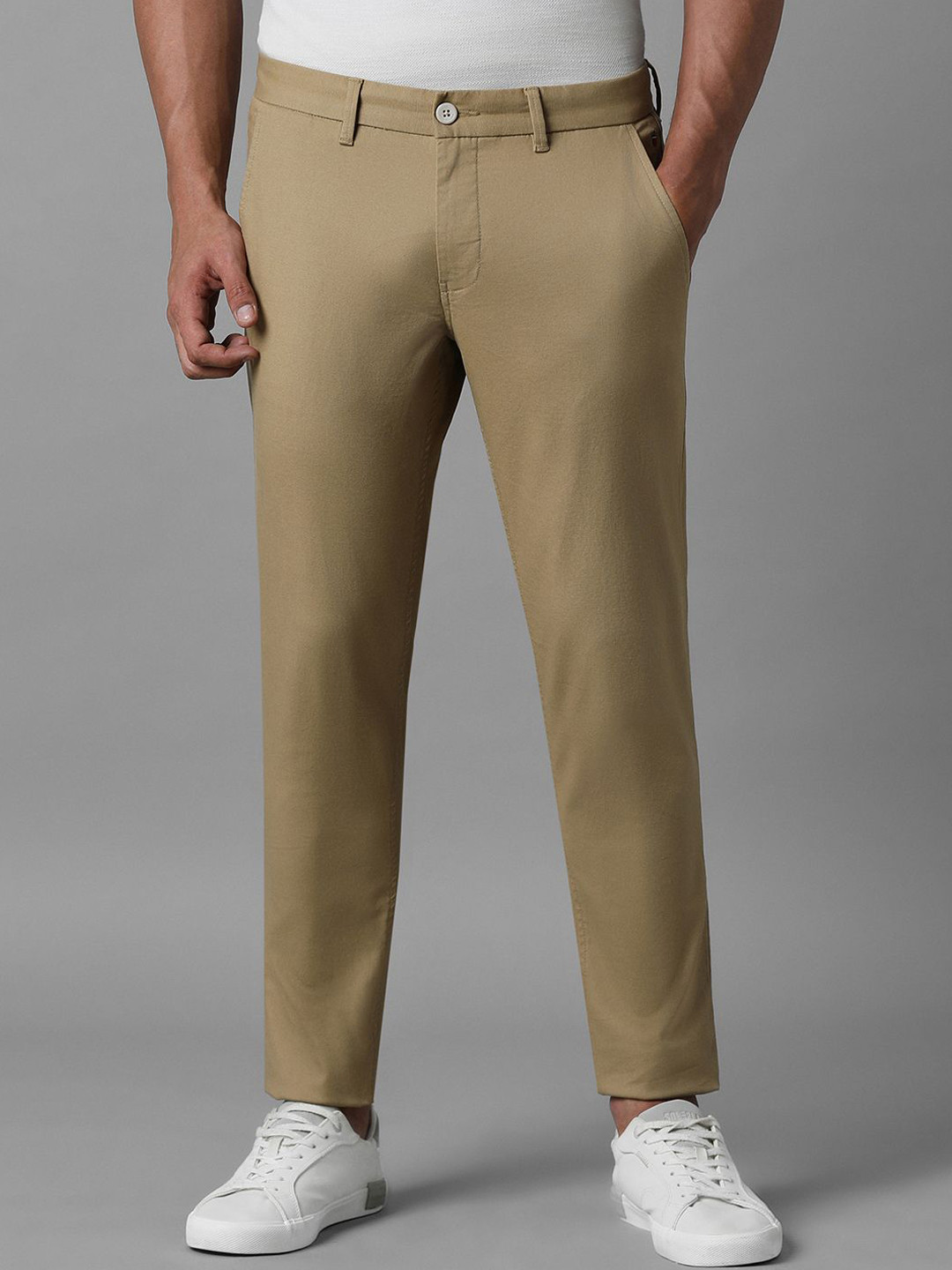 

Louis Philippe Sport Men Smart Slim Fit Mid Rise Flat Front Trousers, Khaki