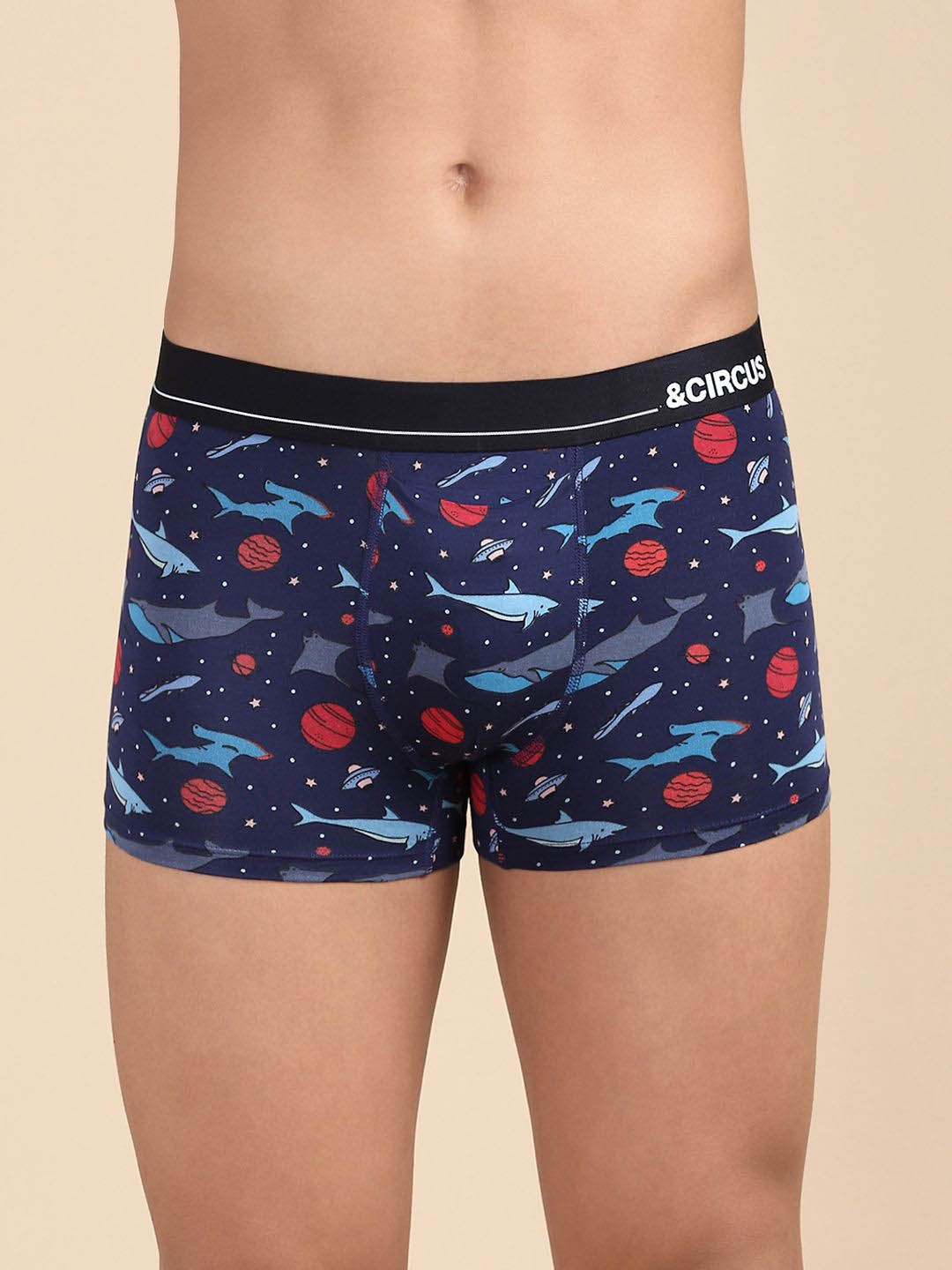 &CIRCUS Men Printed Breathability Trunks TRPS_1PK_FD, Blue
