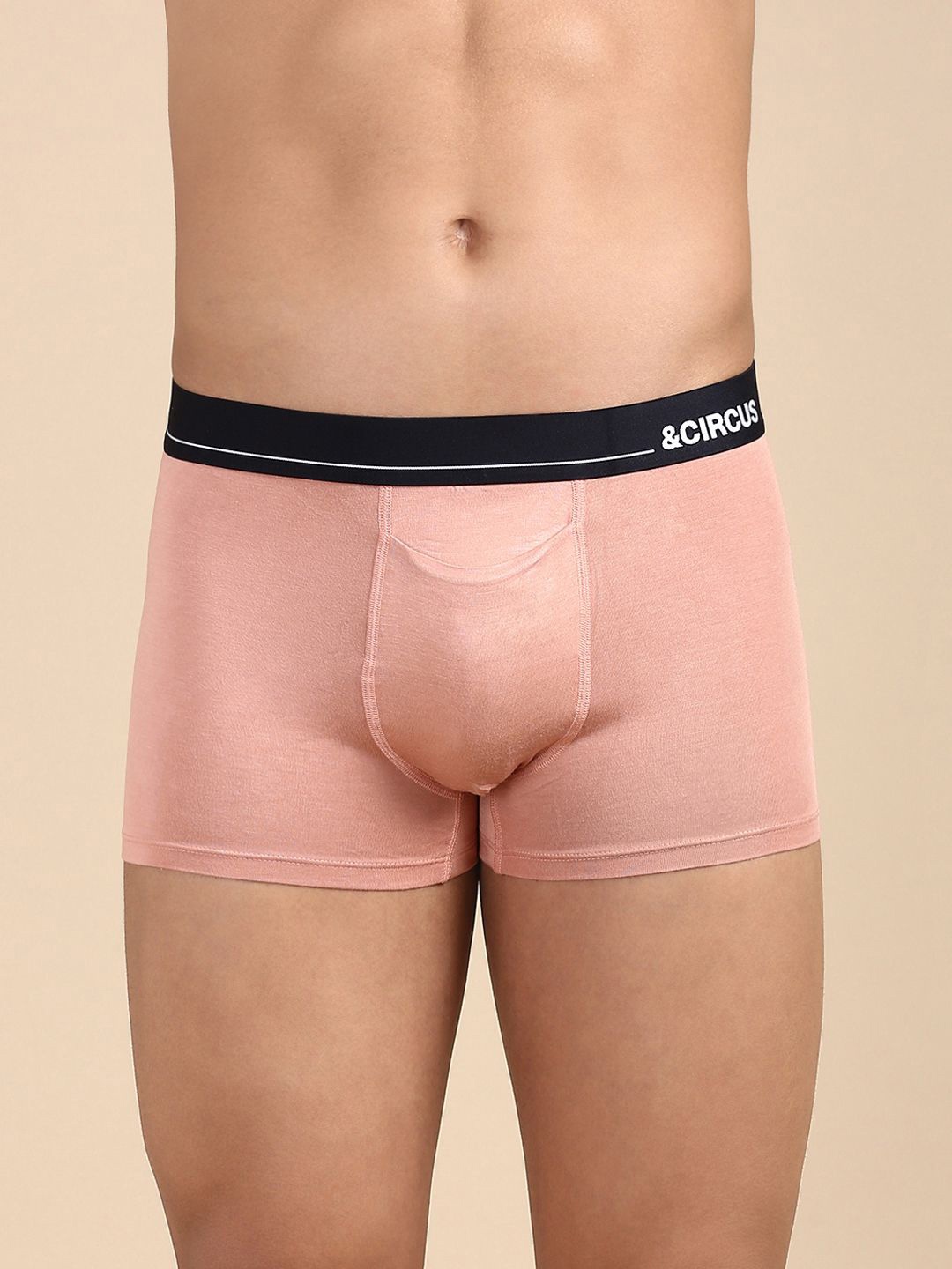 

&CIRCUS Men Solid Mid-Rise Modal Trunks, Pink