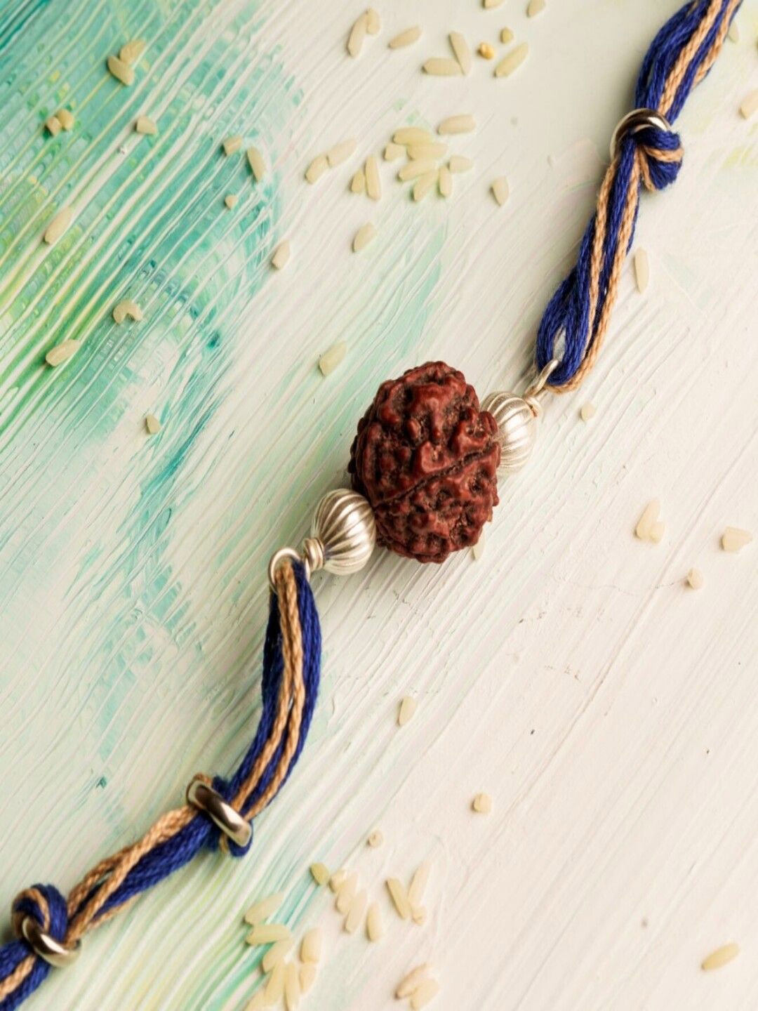 

Suhani Pittie 92.5 Silver Plated Thread Rakhi, Blue