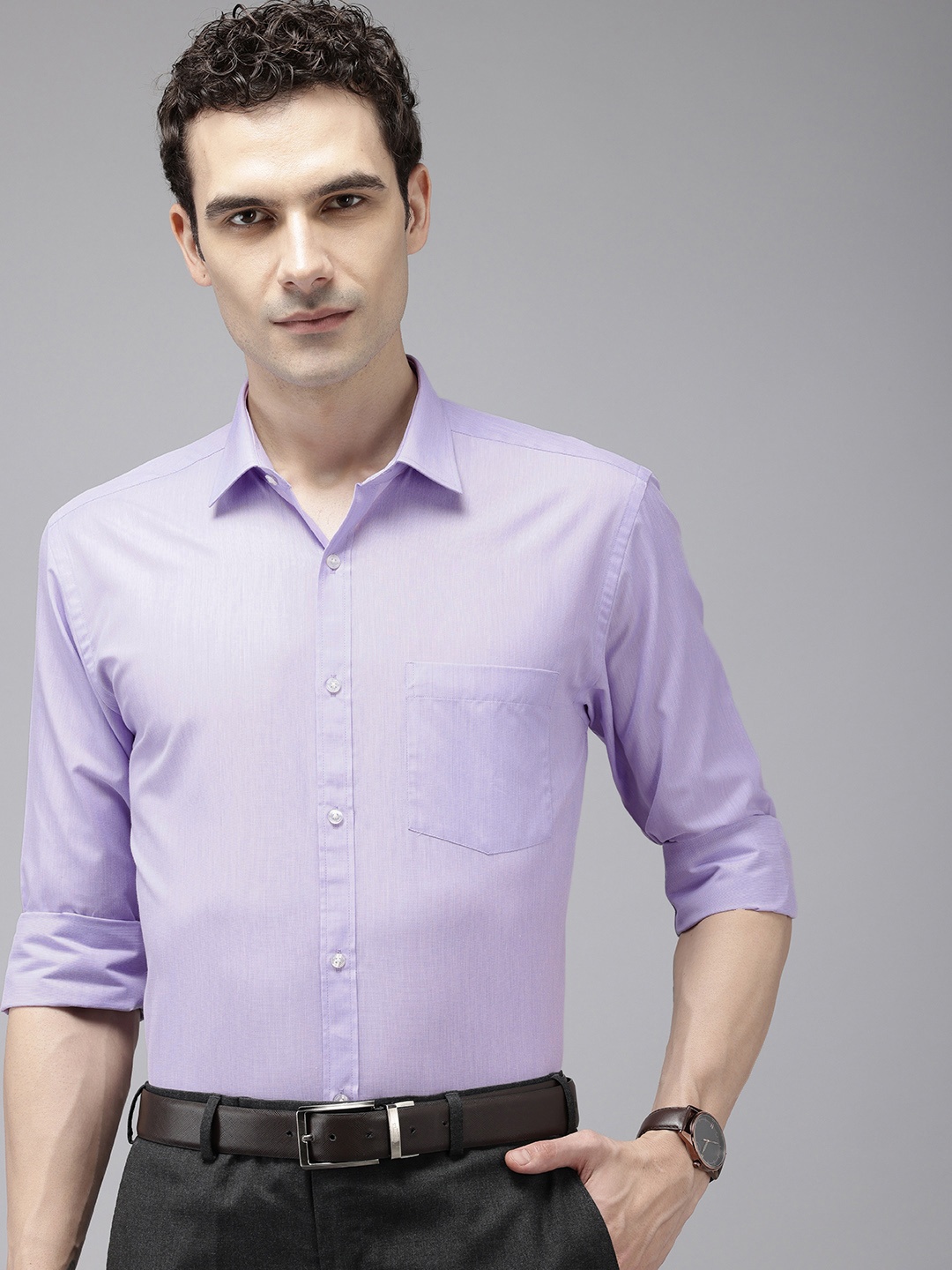 

Park Avenue Slim Fit Opaque Formal Shirt, Violet