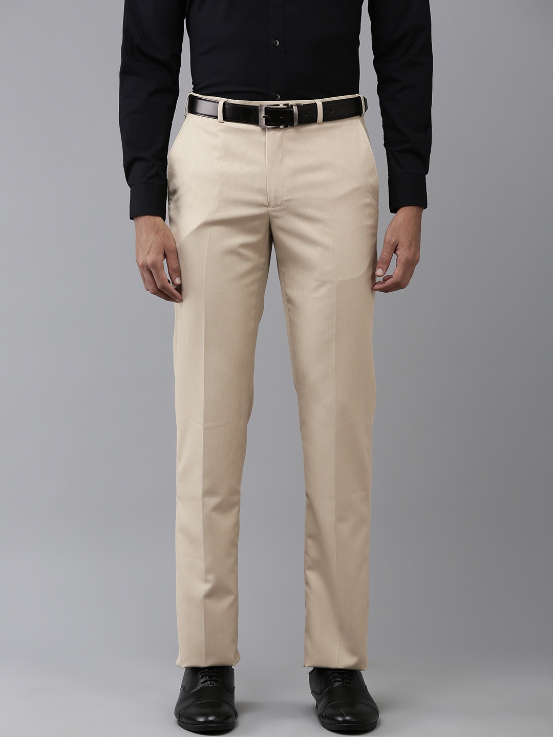 

Park Avenue Men Textured Formal Trousers, Beige