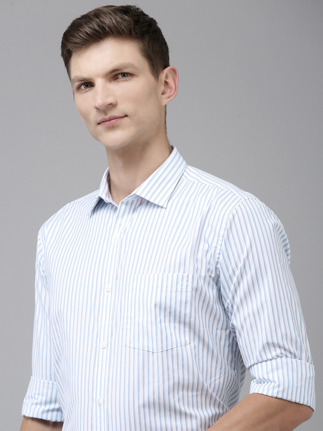 

Park Avenue Slim Fit Striped Formal Shirt, White