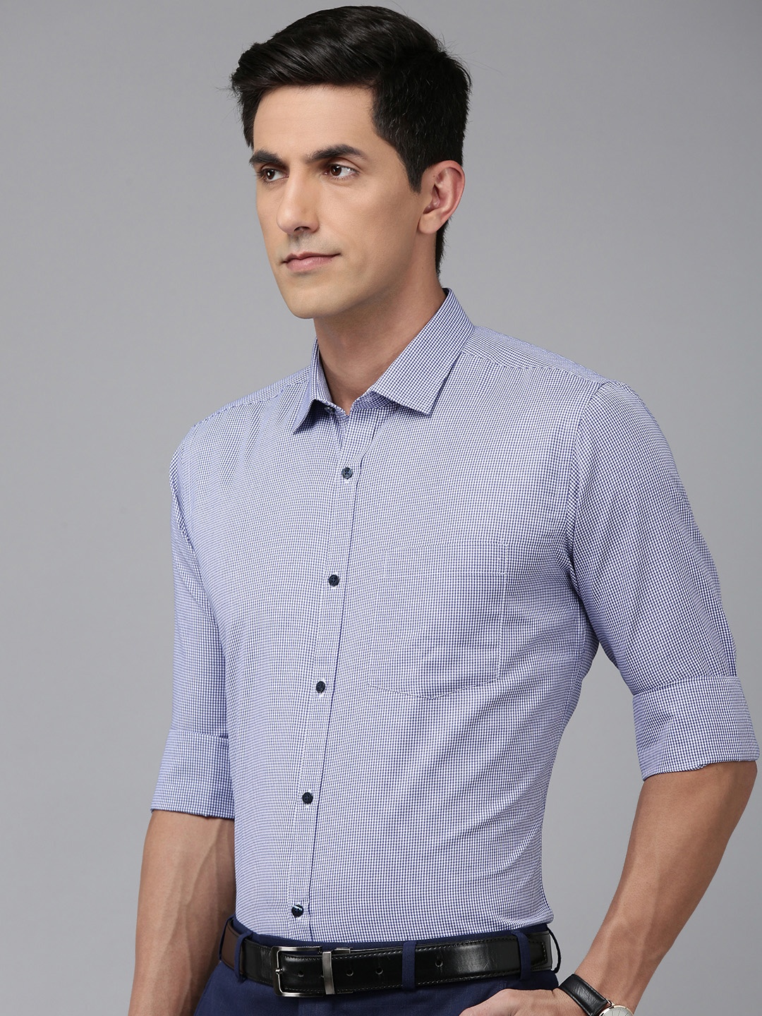 

Park Avenue Self Design Slim Fit Formal Shirt, Blue