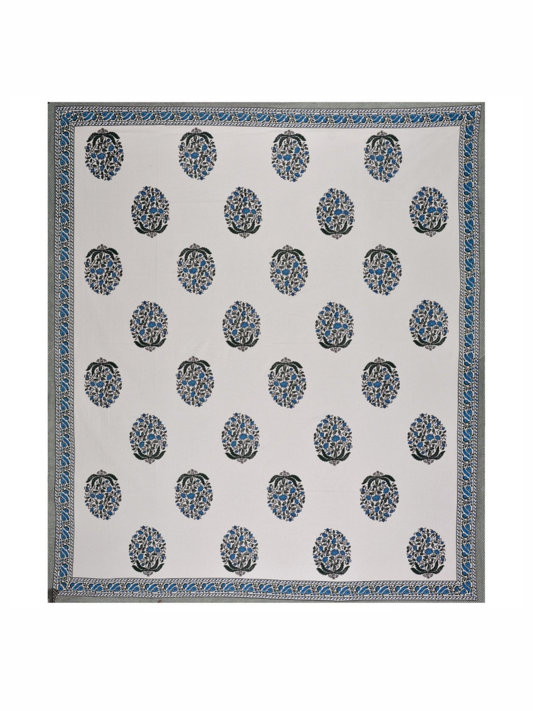 

VANI E Blue & White Floral Printed 250 TC Pure Cotton King Bedsheet With 2 Pillow Covers