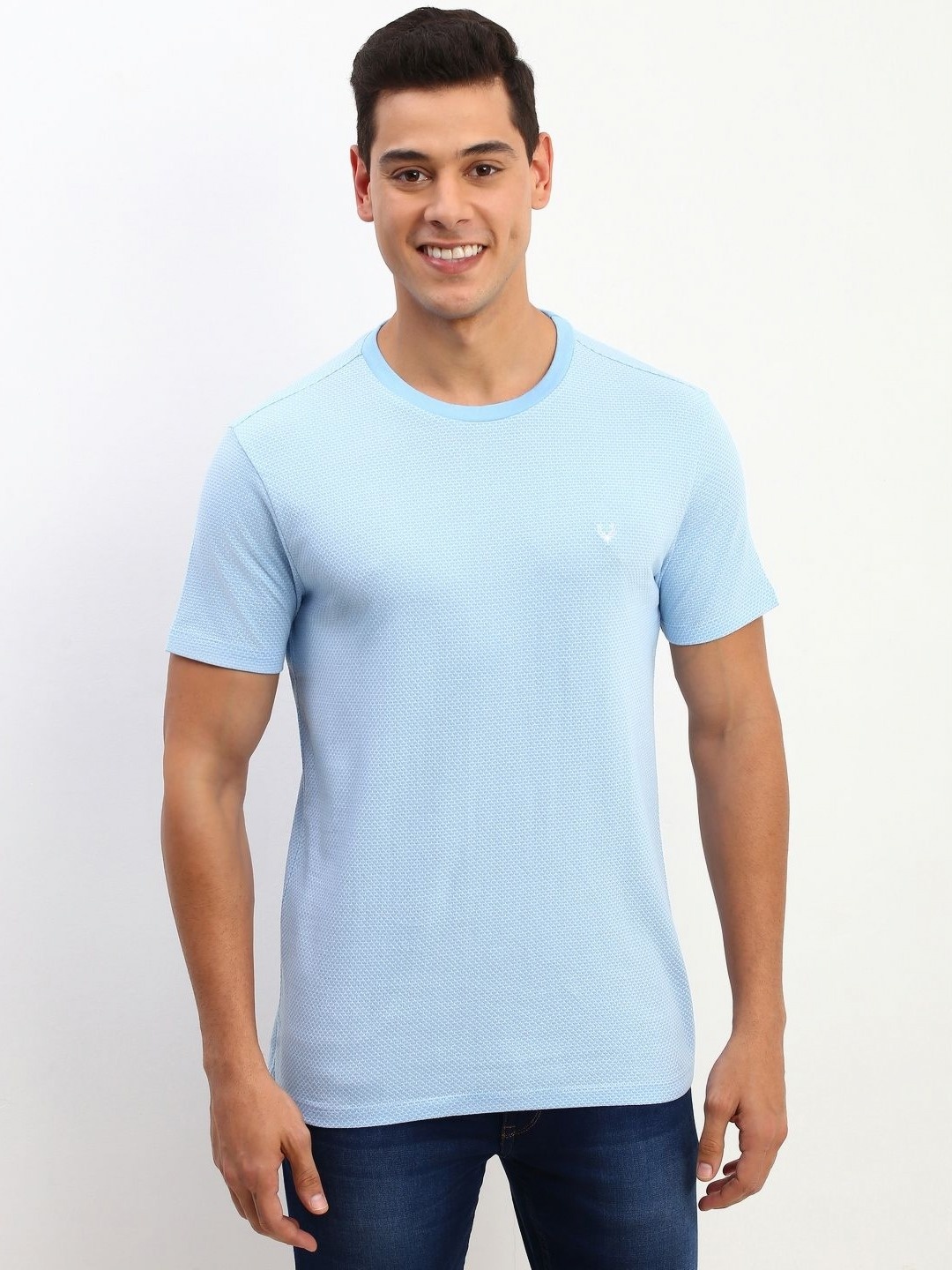 

Allen Solly Men Cut Outs Slim Fit T-shirt, Blue