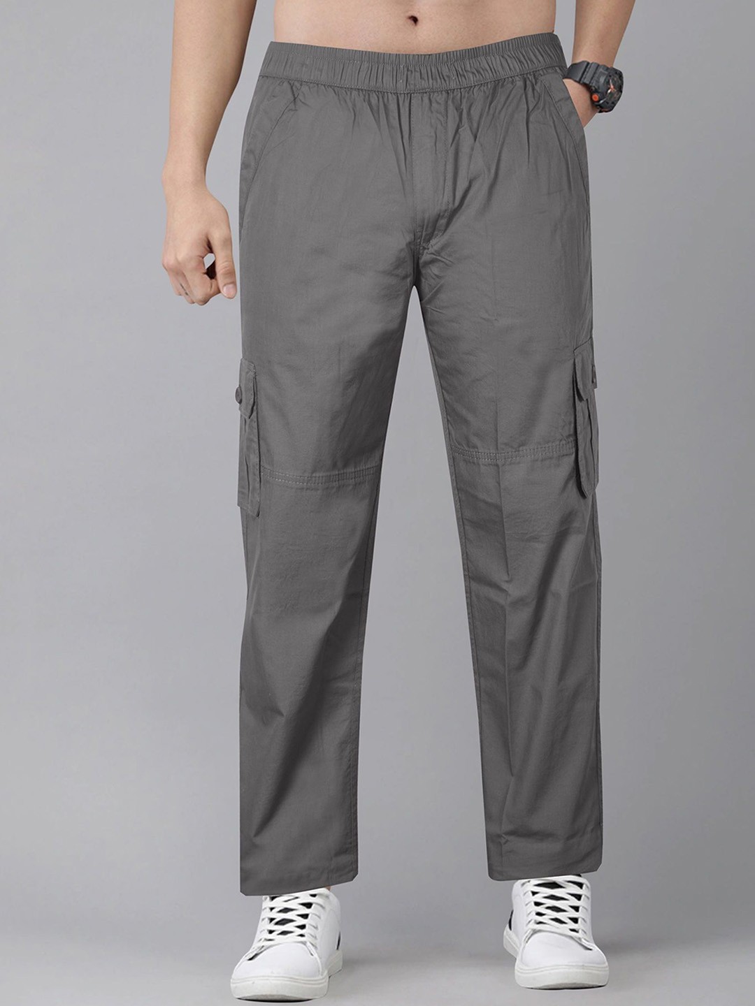 

Jb Just BLACK Men Side Pockets Cotton Track Pants, Grey
