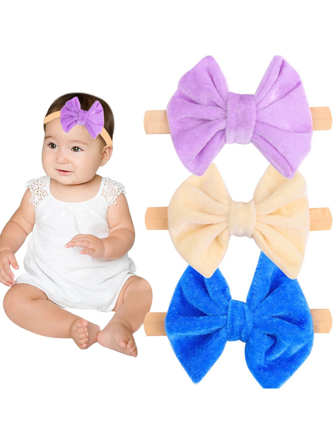 

Softwrap Girls Set of 3 Hairband, Purple