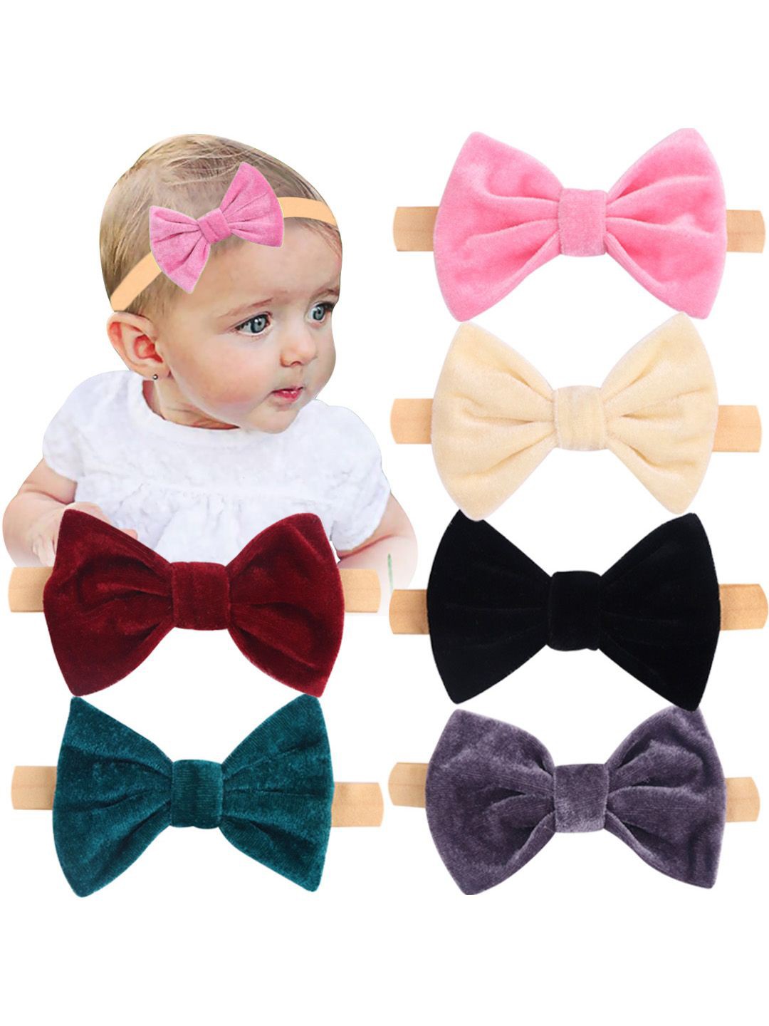 

Softwrap Girls Set of 5 Hairband, Pink