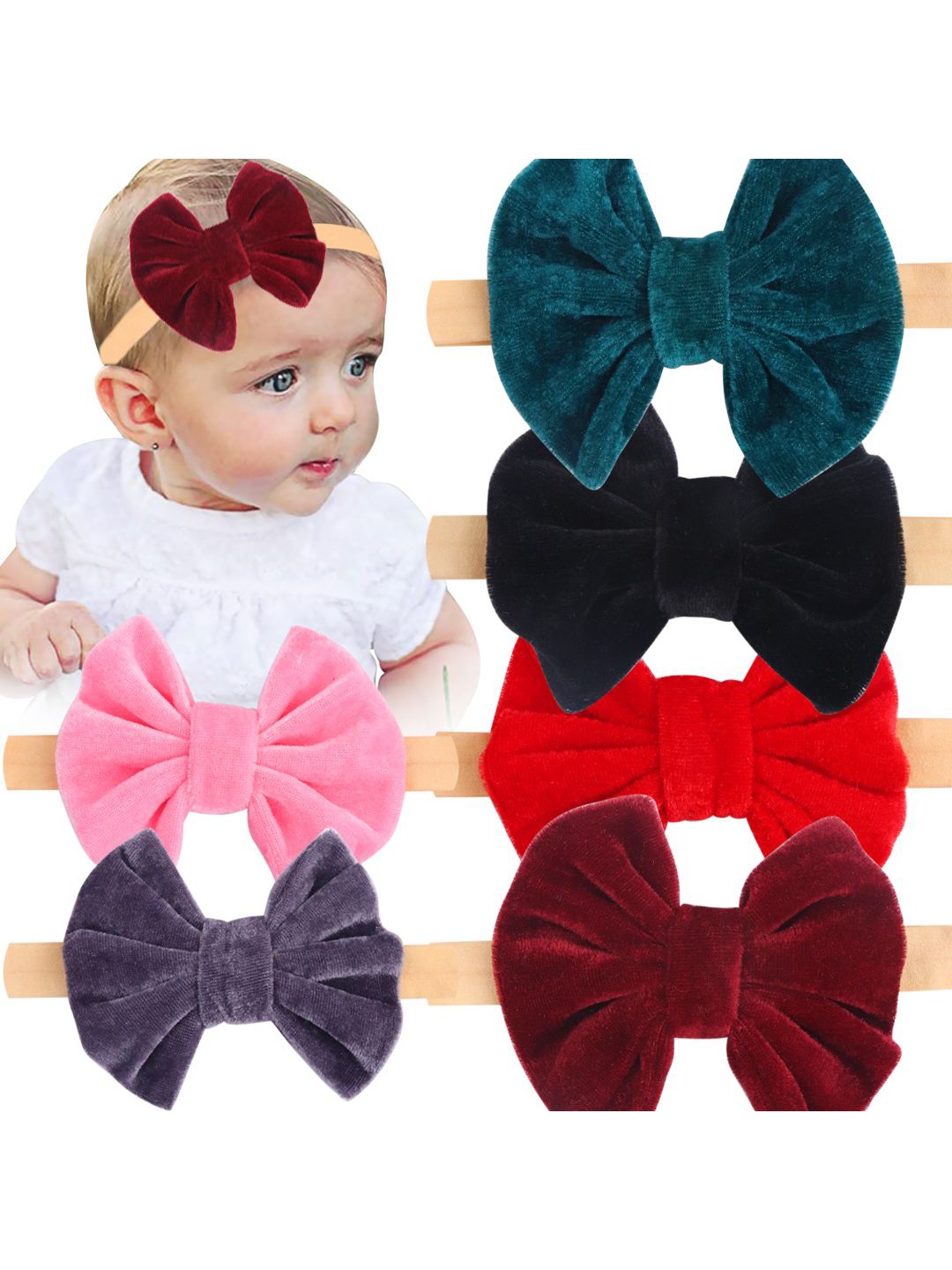 

Softwrap Girls Set of 5 Hairband, Pink