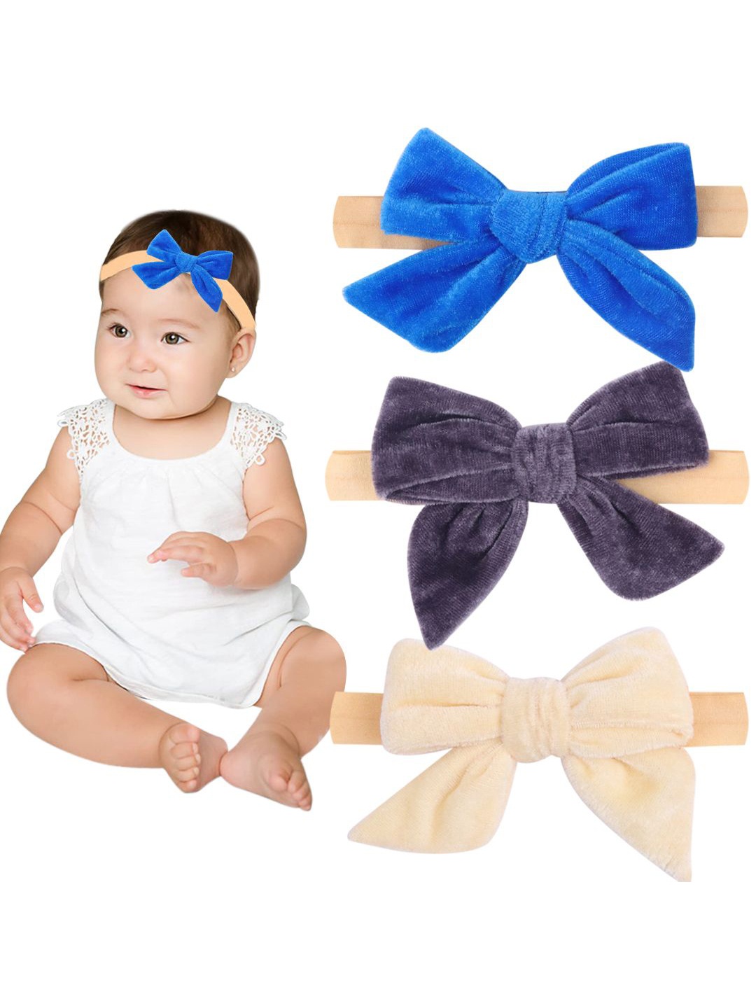 

Softwrap Girls Set of 3 Hairband, Blue