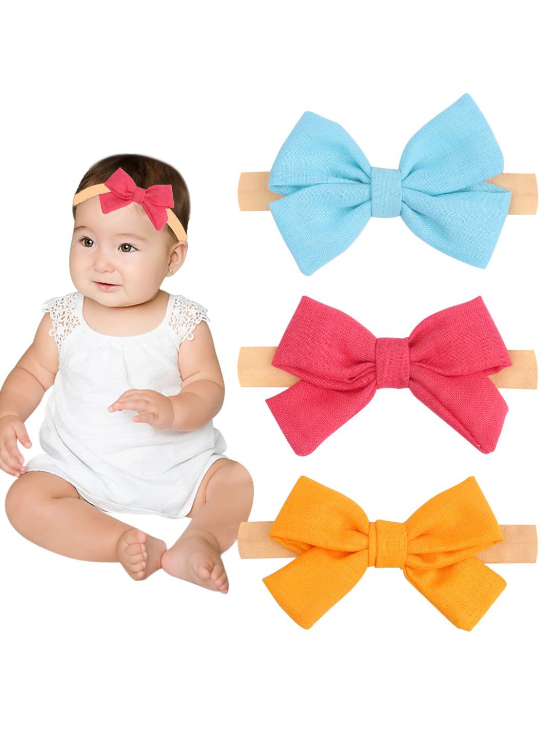 

Softwrap Girls Set of 3 Hairband, Yellow