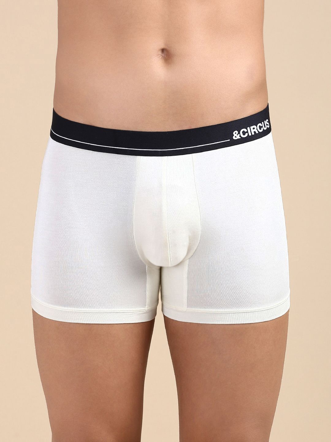 

&CIRCUS Men Solid Mid-Rise Modal Boxer Briefs, Off white