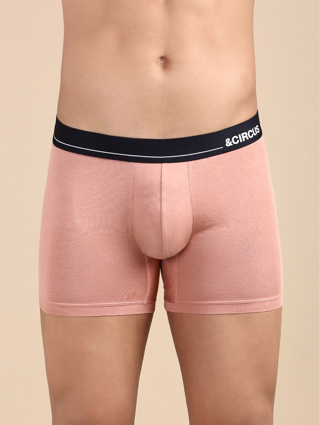 

&CIRCUS Men Solid Modal Mid-Rise Boxer Briefs, Nude