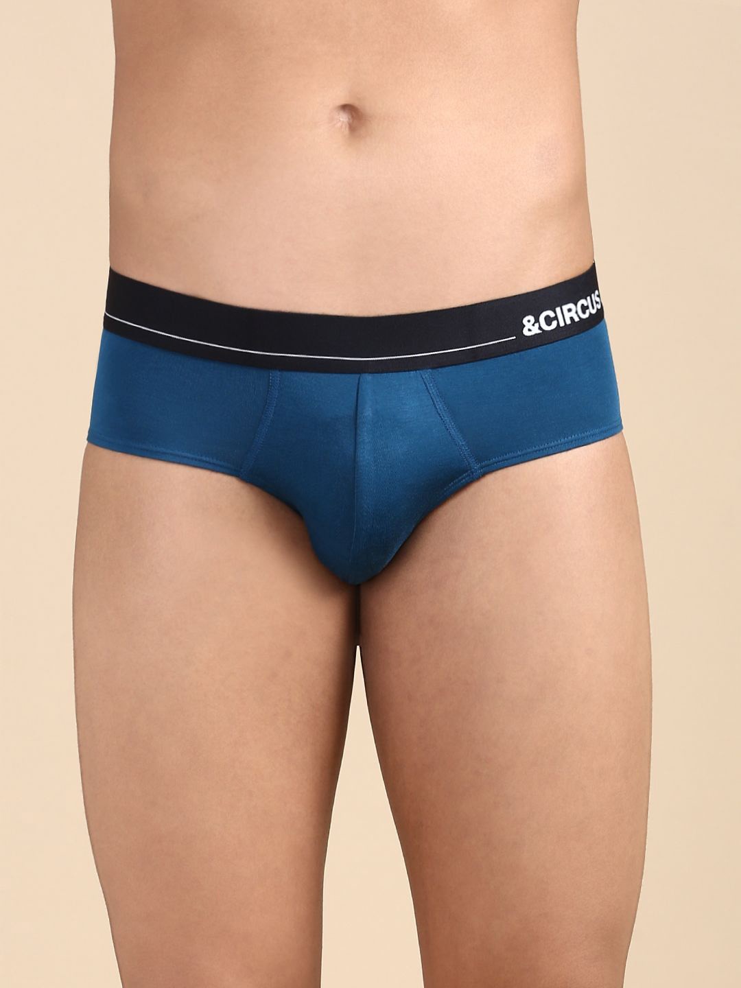 

&CIRCUS Men Solid Low-Rise Modal Briefs, Blue