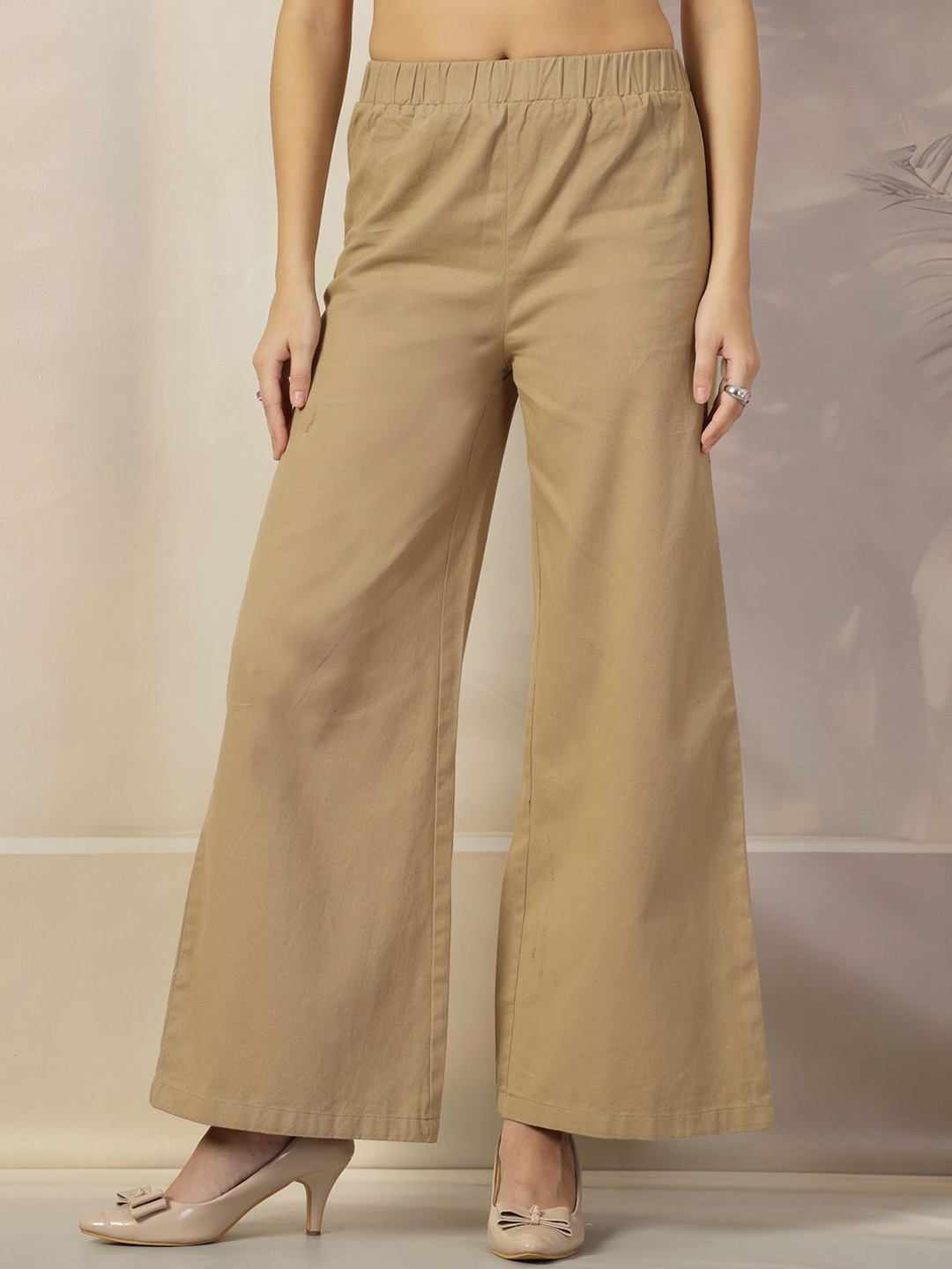 

plusS Women Loose Fit Trousers, Brown