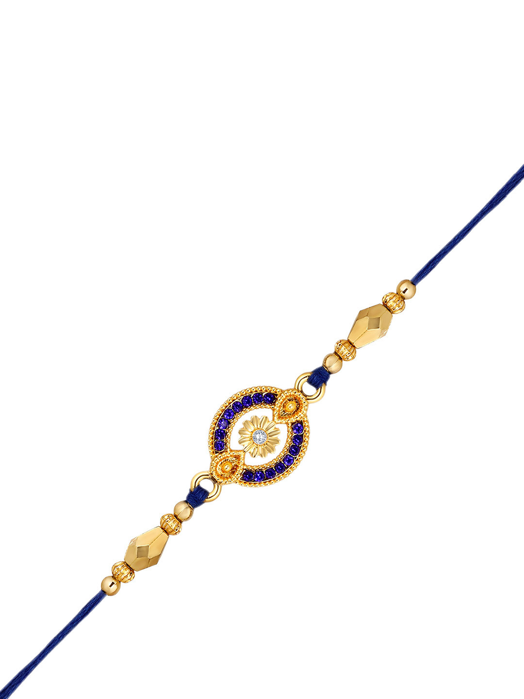

Mahi Floral Studded Thread Rakhi, Blue