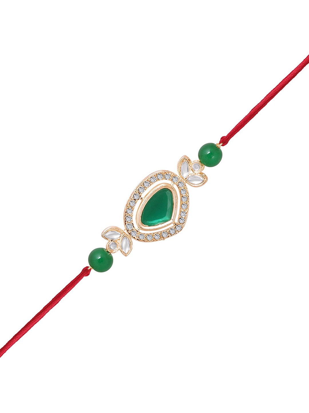 

Mahi Kundan Studded Thread Rakhi, Green