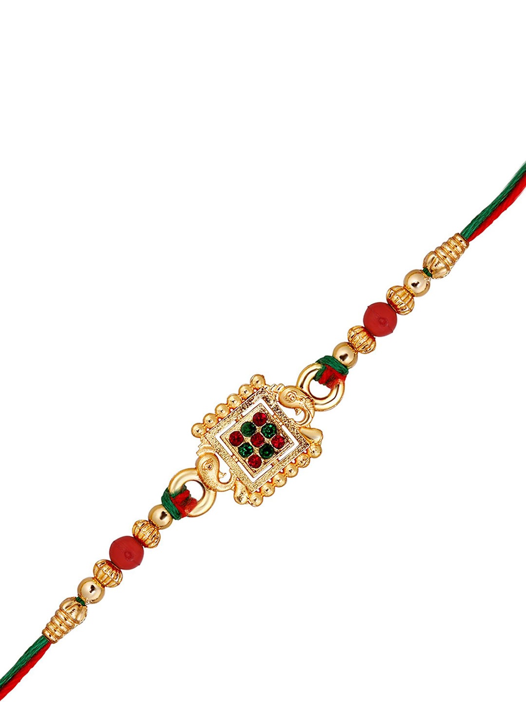 

Mahi Elephant-Face-Shaped Thread Rakhi, Gold