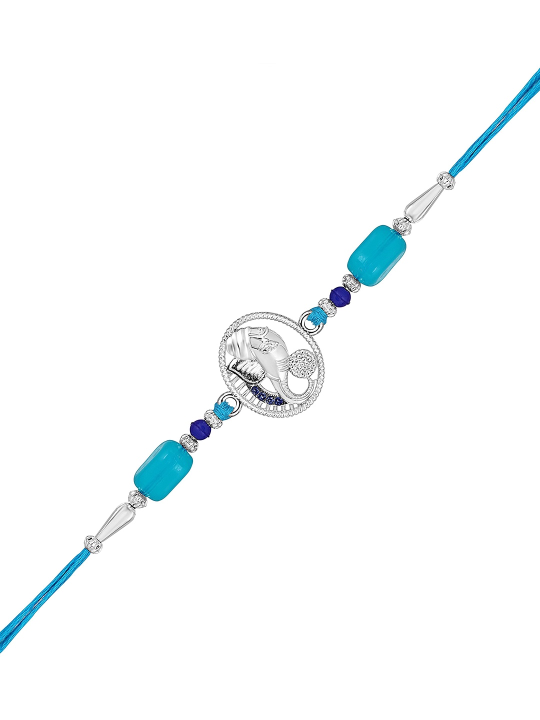 

Mahi Ganpati Studded Thread Rakhi, Silver