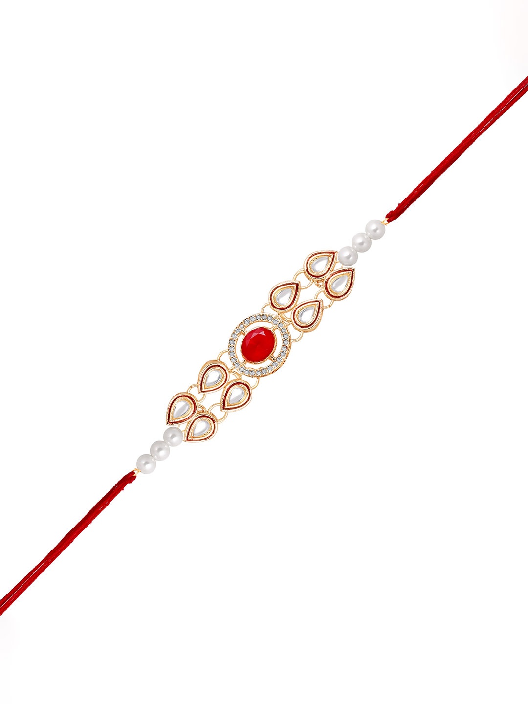 

Mahi Kundan Studded Thread Rakhi, Red