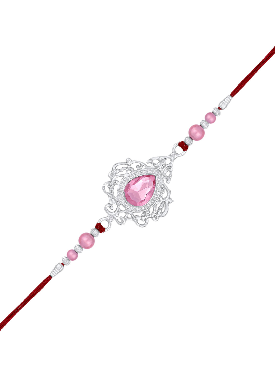 

Mahi Stone-Studded Thread Rakhi, Pink