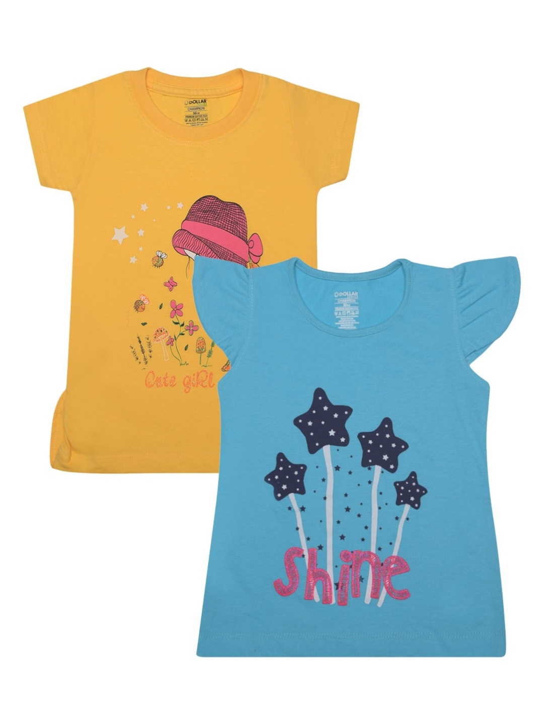 

Dollar Champion Kidswear Girls Pack Of 2 Graphic Printed T-shirts, Blue