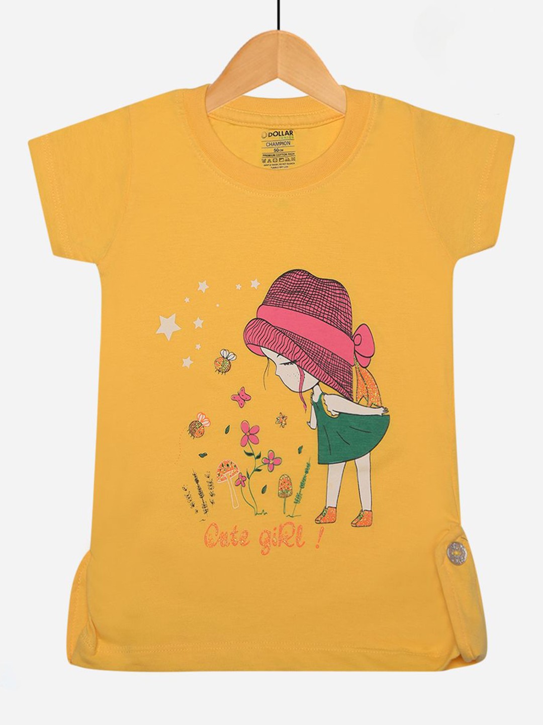 

Dollar Champion Kidswear Girls Graphic Printed T-shirt, Yellow
