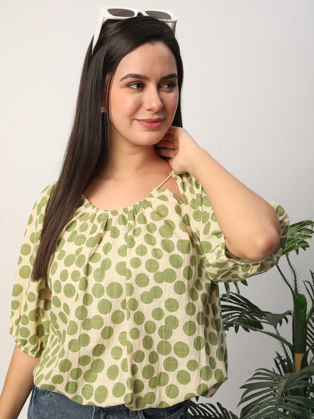 

R&B Women's Printed Ethnic Tunic, Green