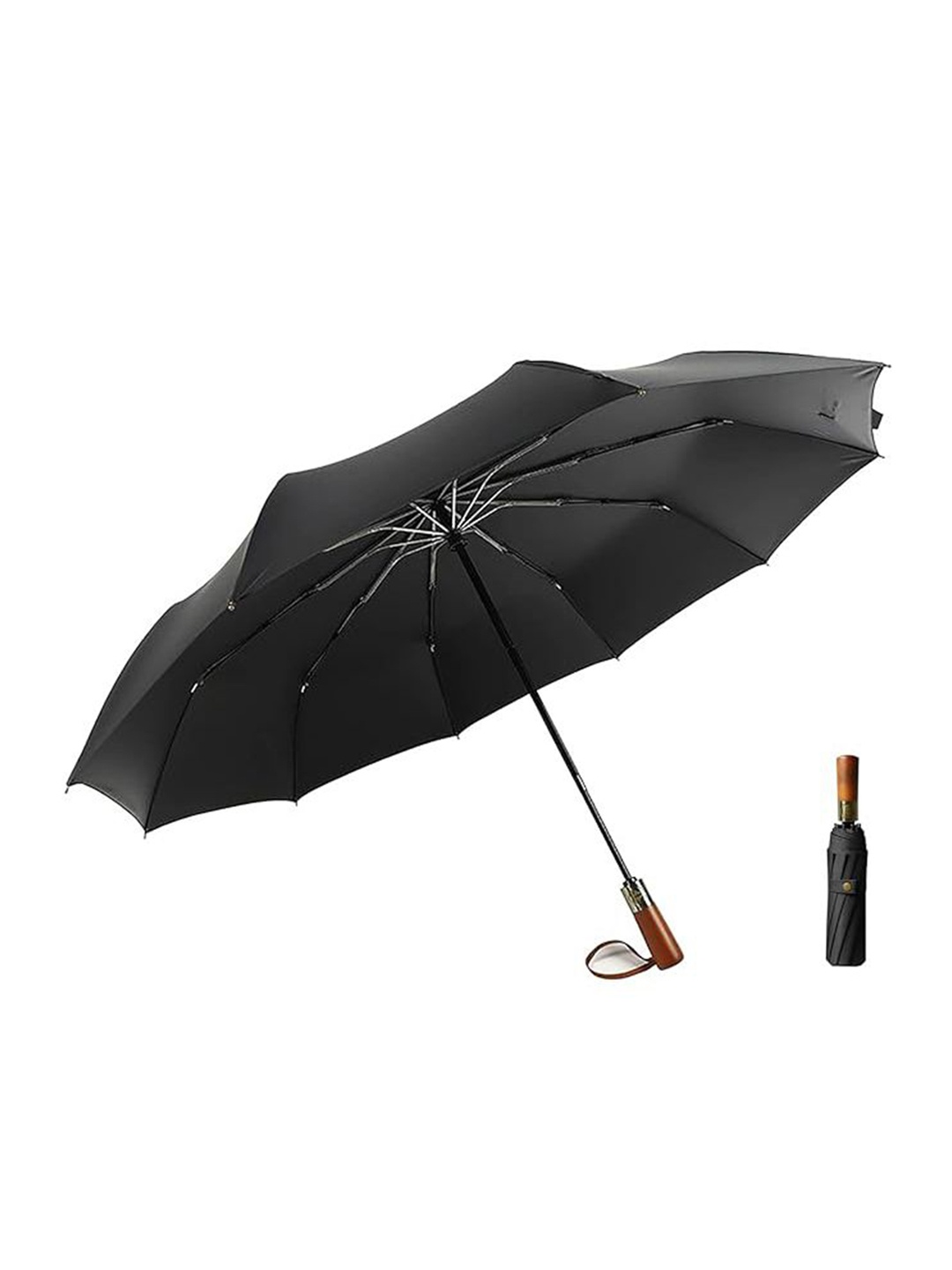 

HOUSE OF QUIRK UV Large Sun & Rain Automatic 2 Fold Umbrellas, Black