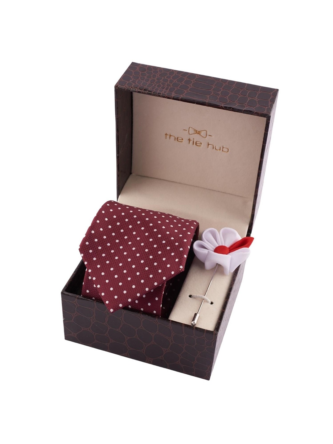 

The Tie Hub Men Accessory Gift Set of, Burgundy