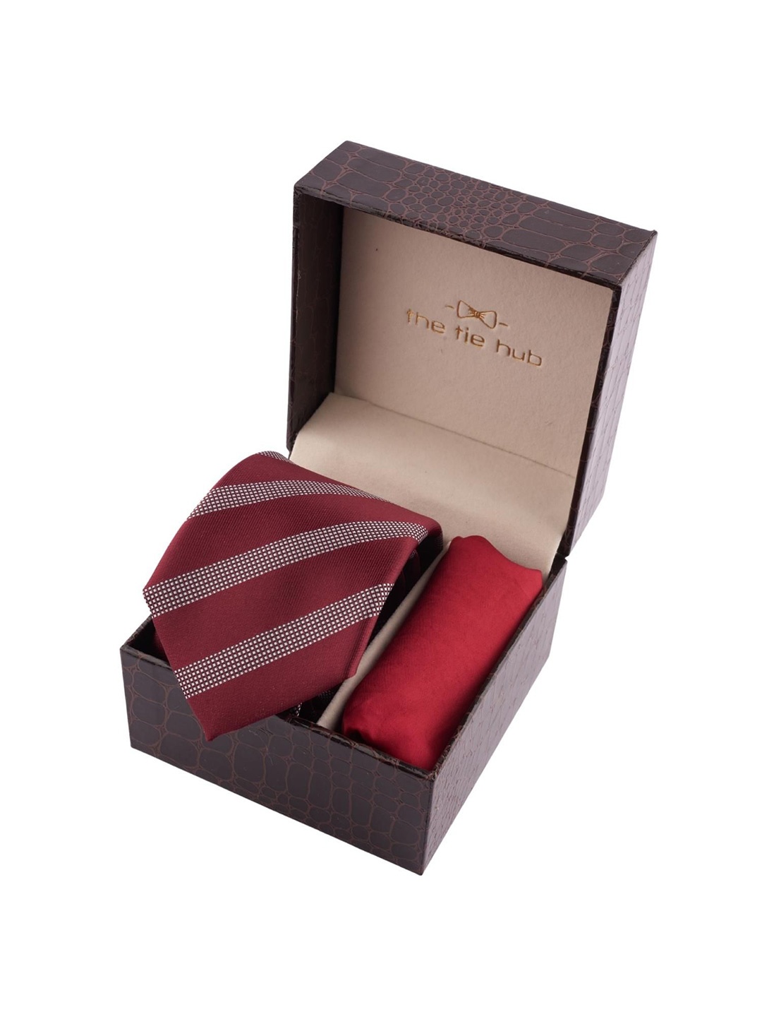 

The Tie Hub Men Accessory Gift Set of, Burgundy