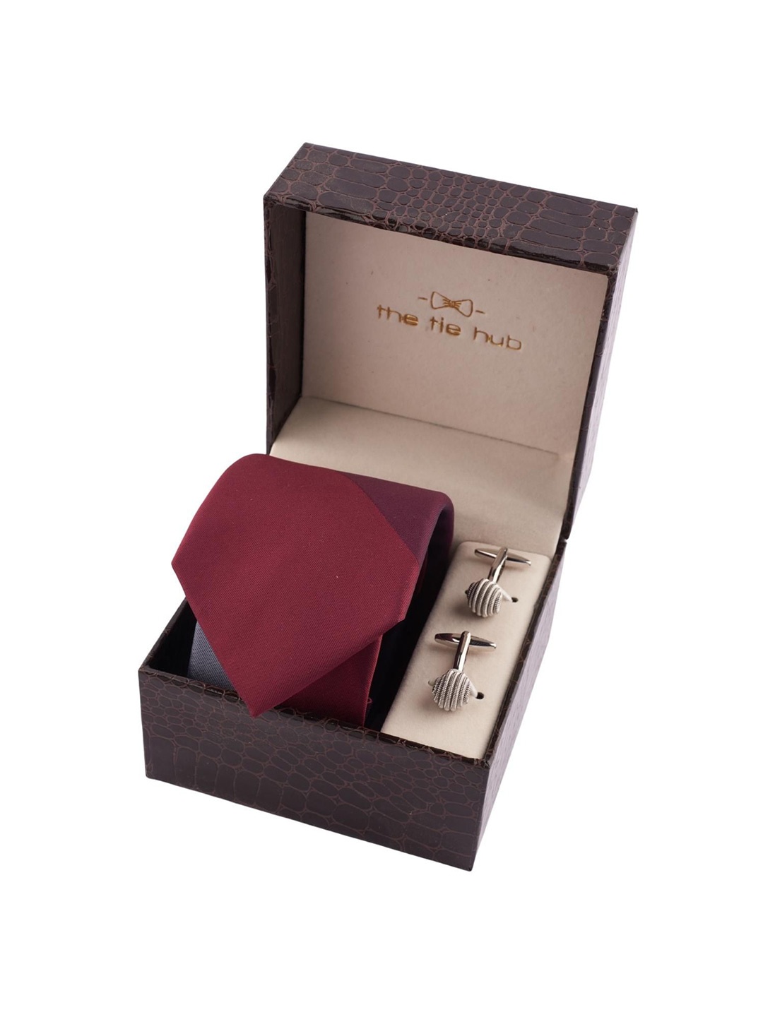 

The Tie Hub Men Accessory Gift Set of, Burgundy