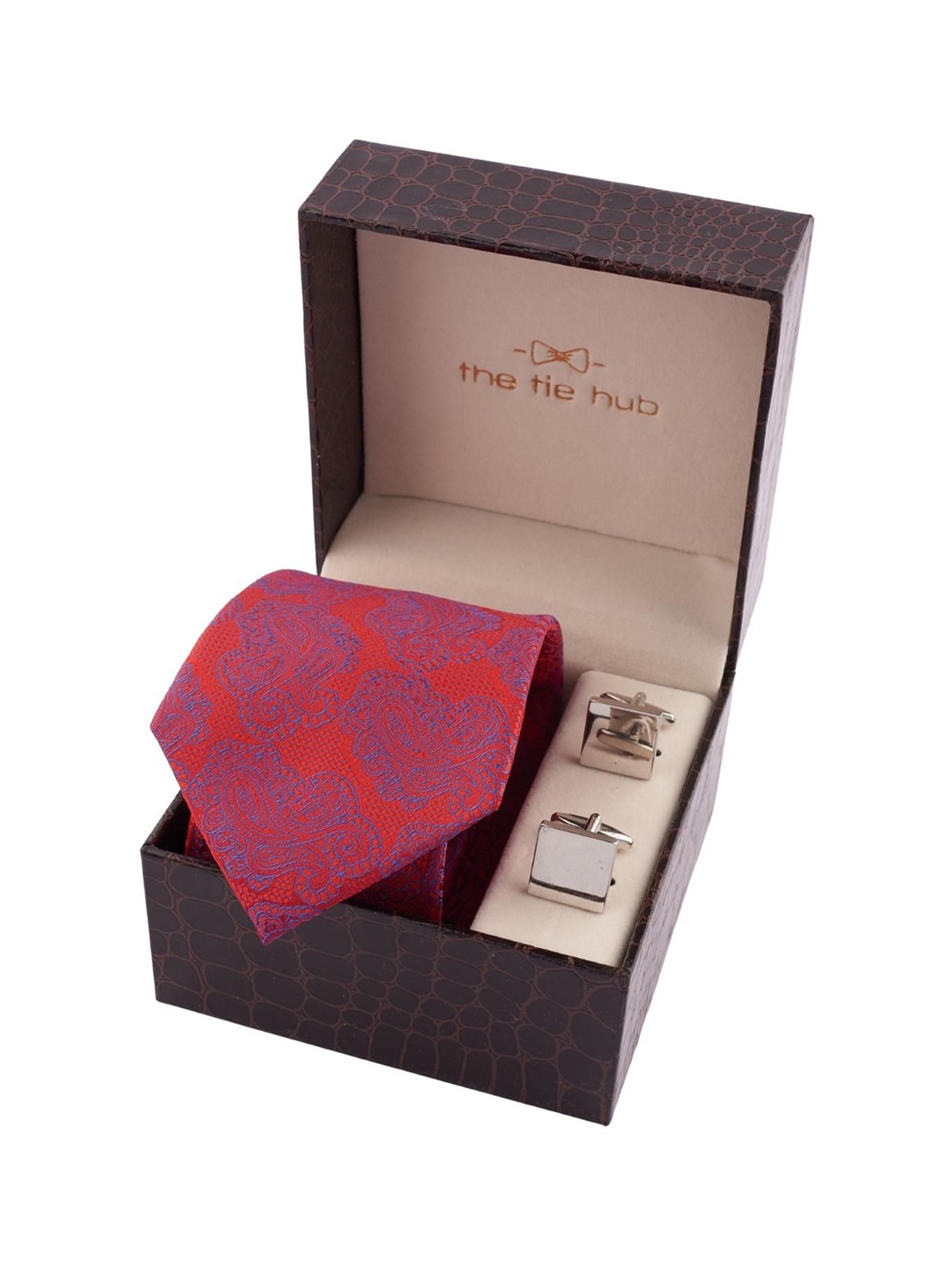 

The Tie Hub Men Accessory Gift Set of, Red