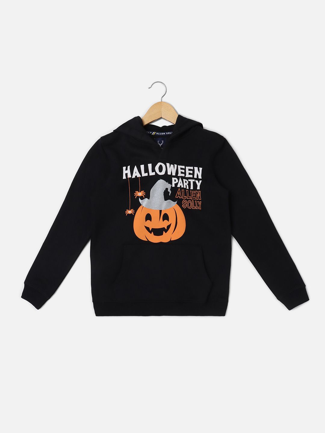 

Allen Solly Junior Boys Printed Hooded Sweatshirt, Black