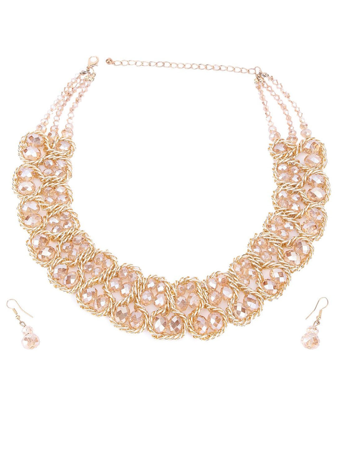 

ODETTE Gold-Plated Stones Studded Jewellery Set
