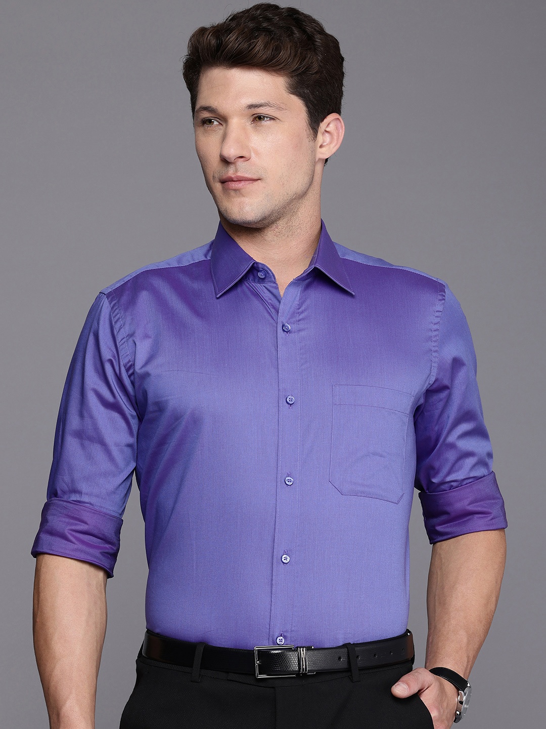 

Raymond Pure Cotton Formal Shirt, Purple