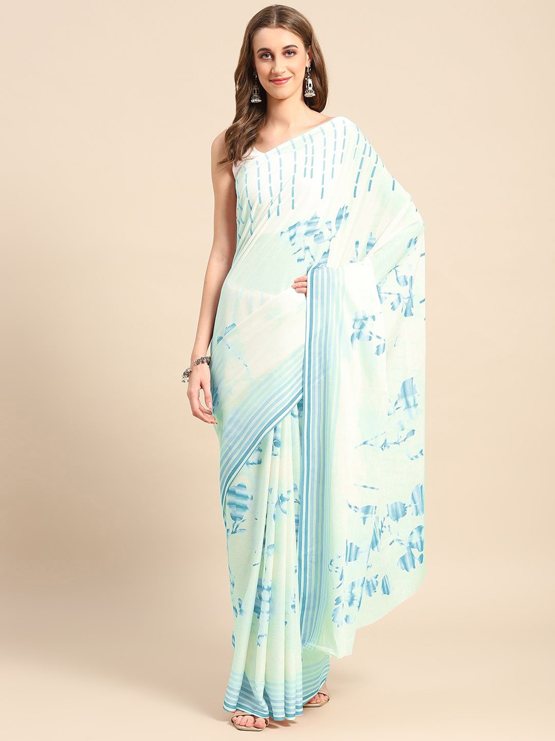 

BUTA BUTI Pure Cotton Saree, Blue