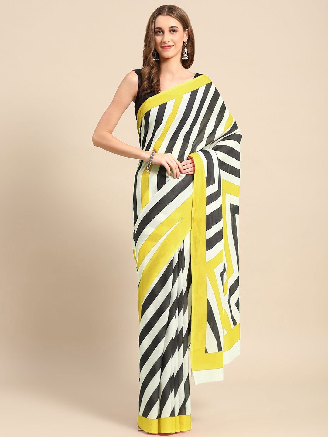 

BUTA BUTI Pure Cotton Saree, Yellow