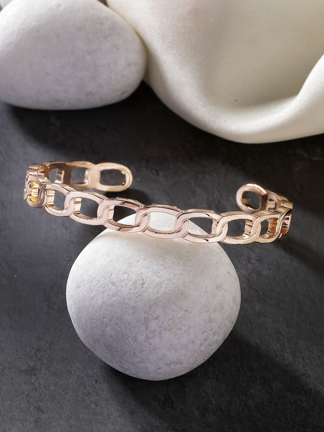 

NVR Men Rose Gold-Plated Cuff Bracelet