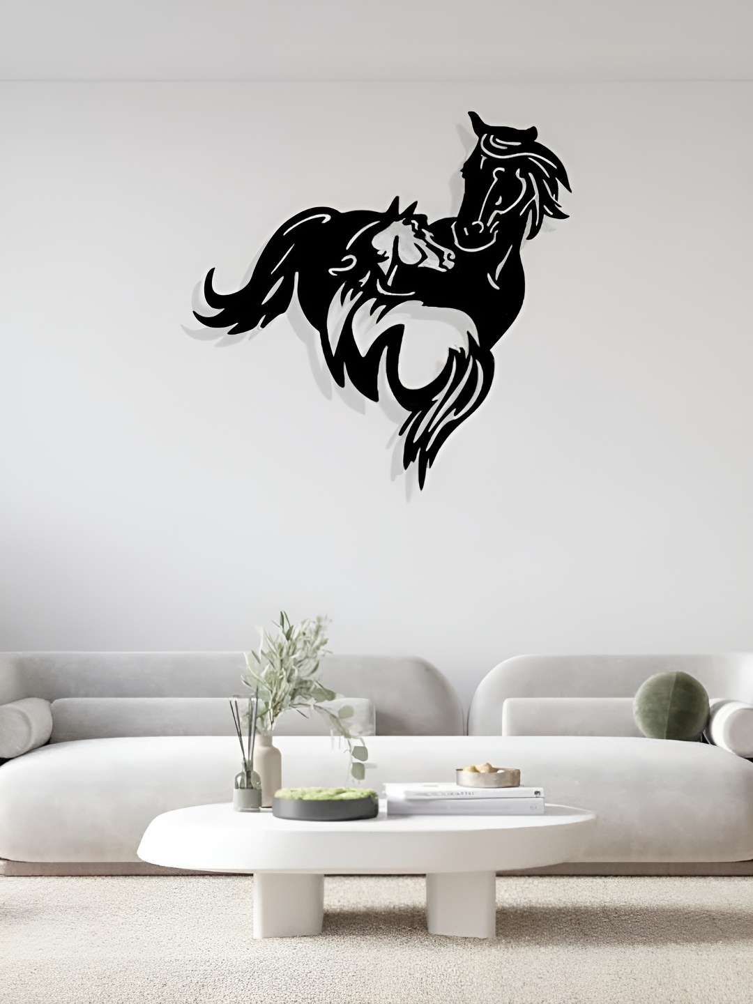 

ARTROOMS Black Horses Metal Wall Hanging
