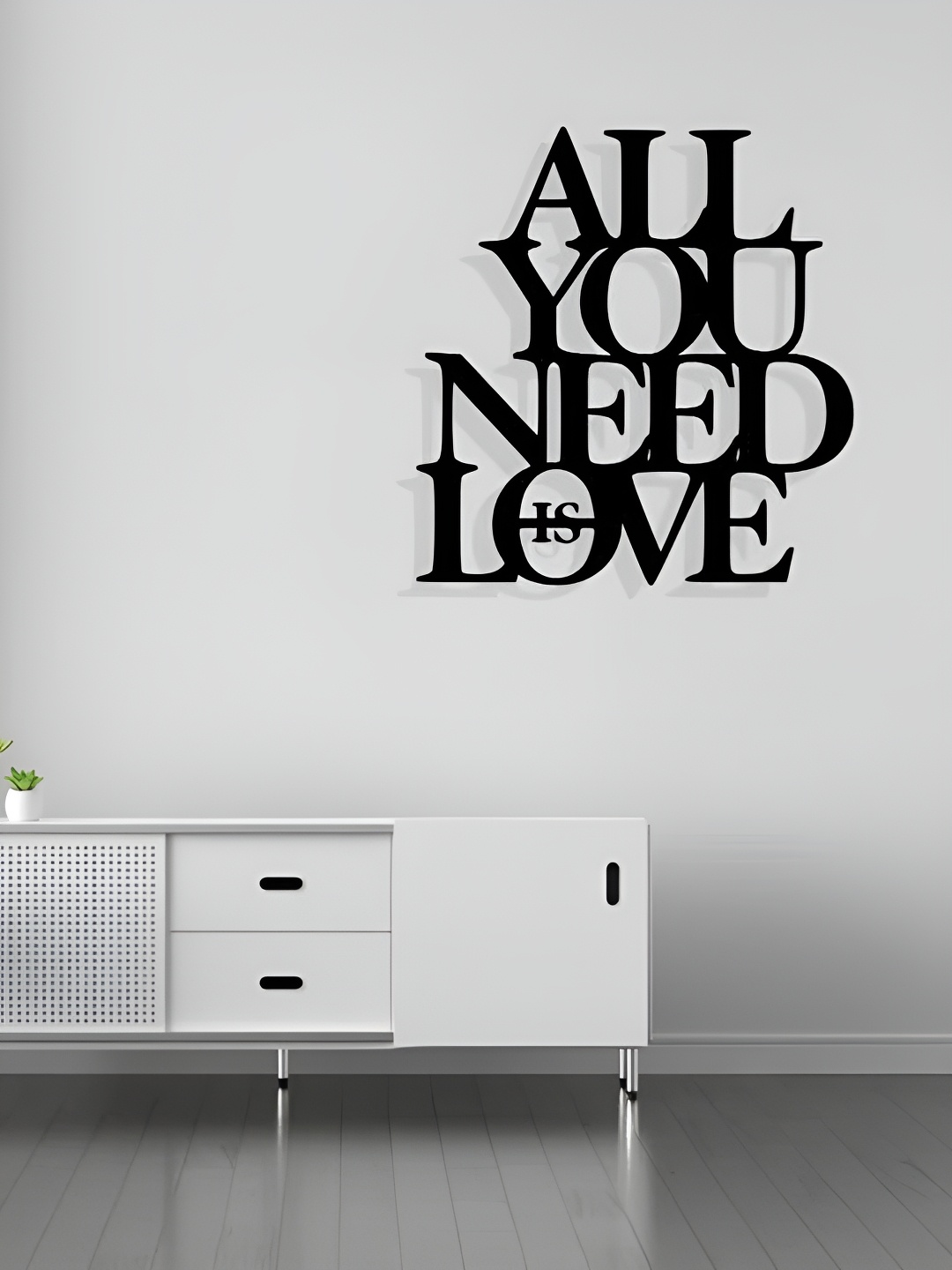 

ARTROOMS Black All You Need Is Love Textured Metal Wall Hanging