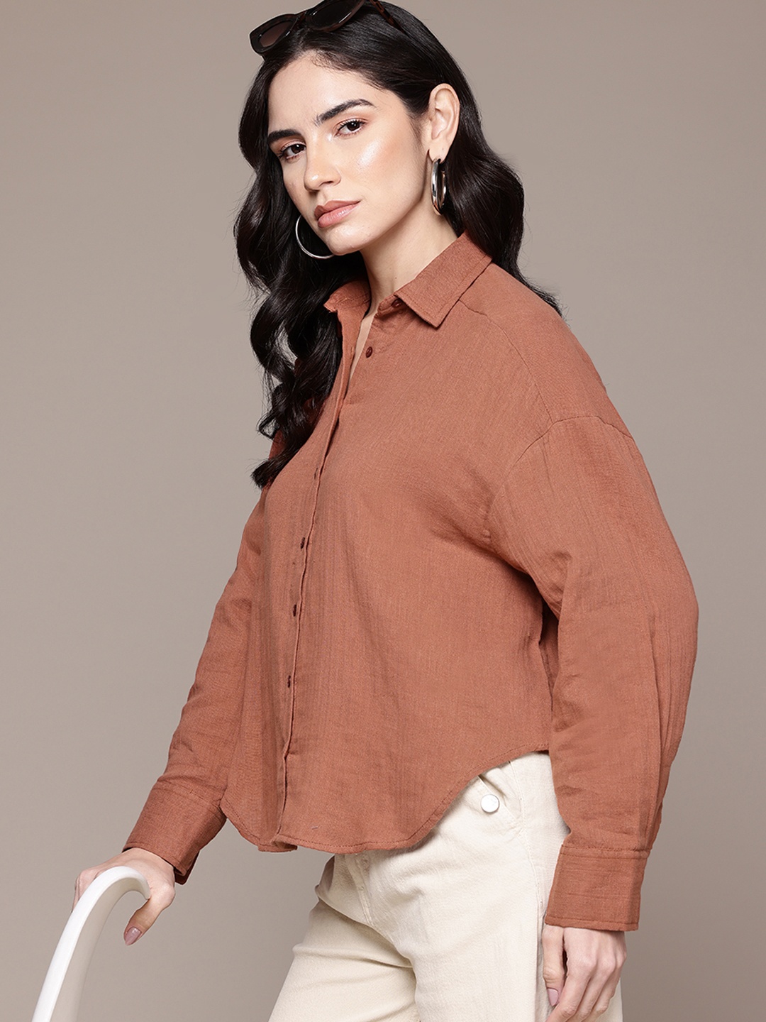 

Roadster Pure Cotton Casual Shirt, Tan