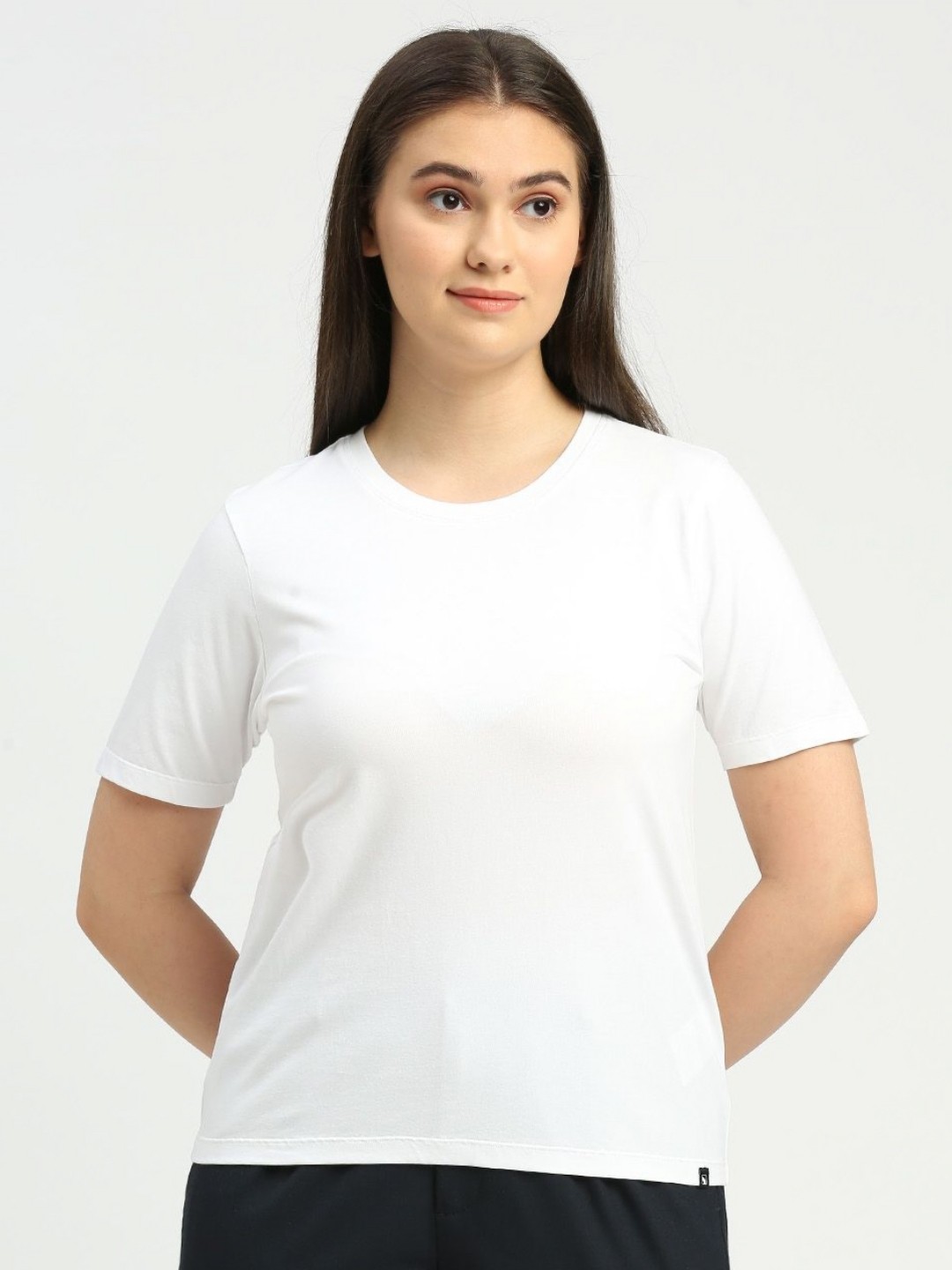 

ONEMILE Women Striped V-Neck Pockets T-shirt, White